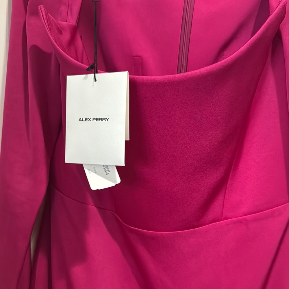 Alex Perry Pink Bodycon Long Sleeve Cocktail Dress - Picture 3 of 5